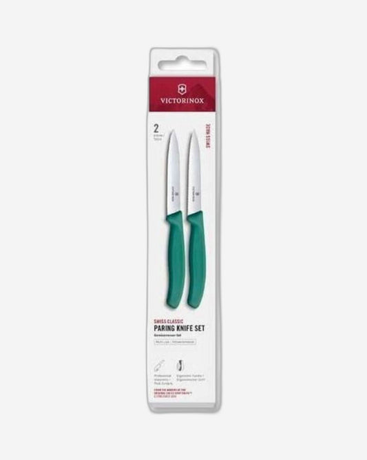 Victorinox Swiss Classic  Paring Set 2Pcs 10Cm  Straight/Wavy  Green  Box 6.7794.2C1