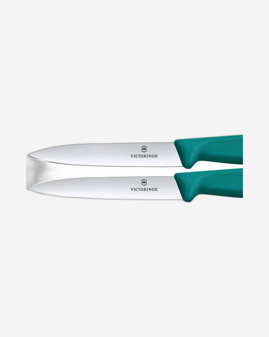 Victorinox Swiss Classic  Paring Set 2Pcs 10Cm  Straight/Wavy  Green  Box 6.7794.2C1