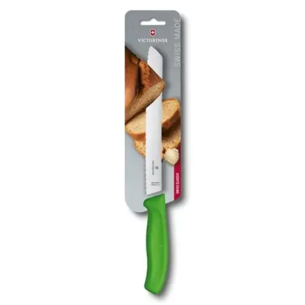 Victorinox Swiss Classic Bread Knife 21Cm Wavy Green Blister 6.8636.21L4B