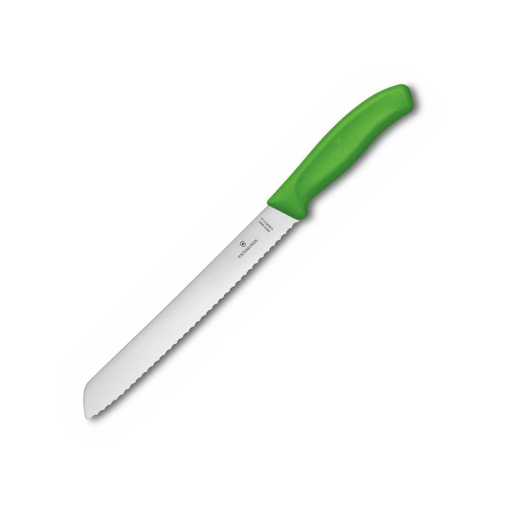Victorinox Swiss Classic Bread Knife 21Cm Wavy Green Blister 6.8636.21L4B