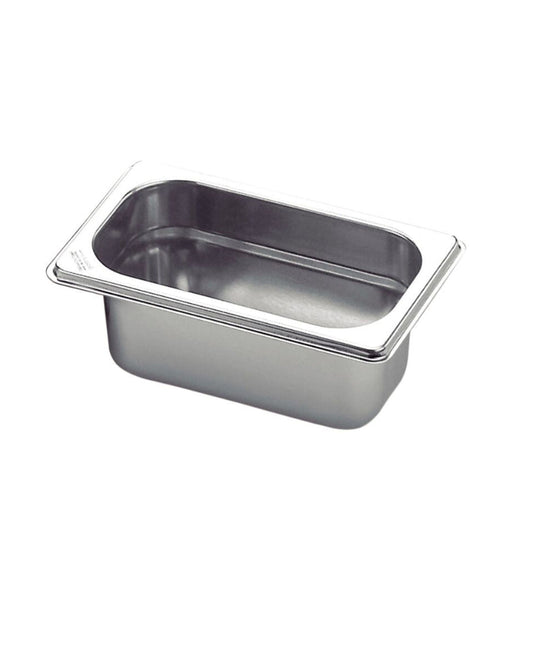 Tramontina GN 1/9 Stainless Steel Food Pan Without Handles, 65 mm Deep - Steel 304