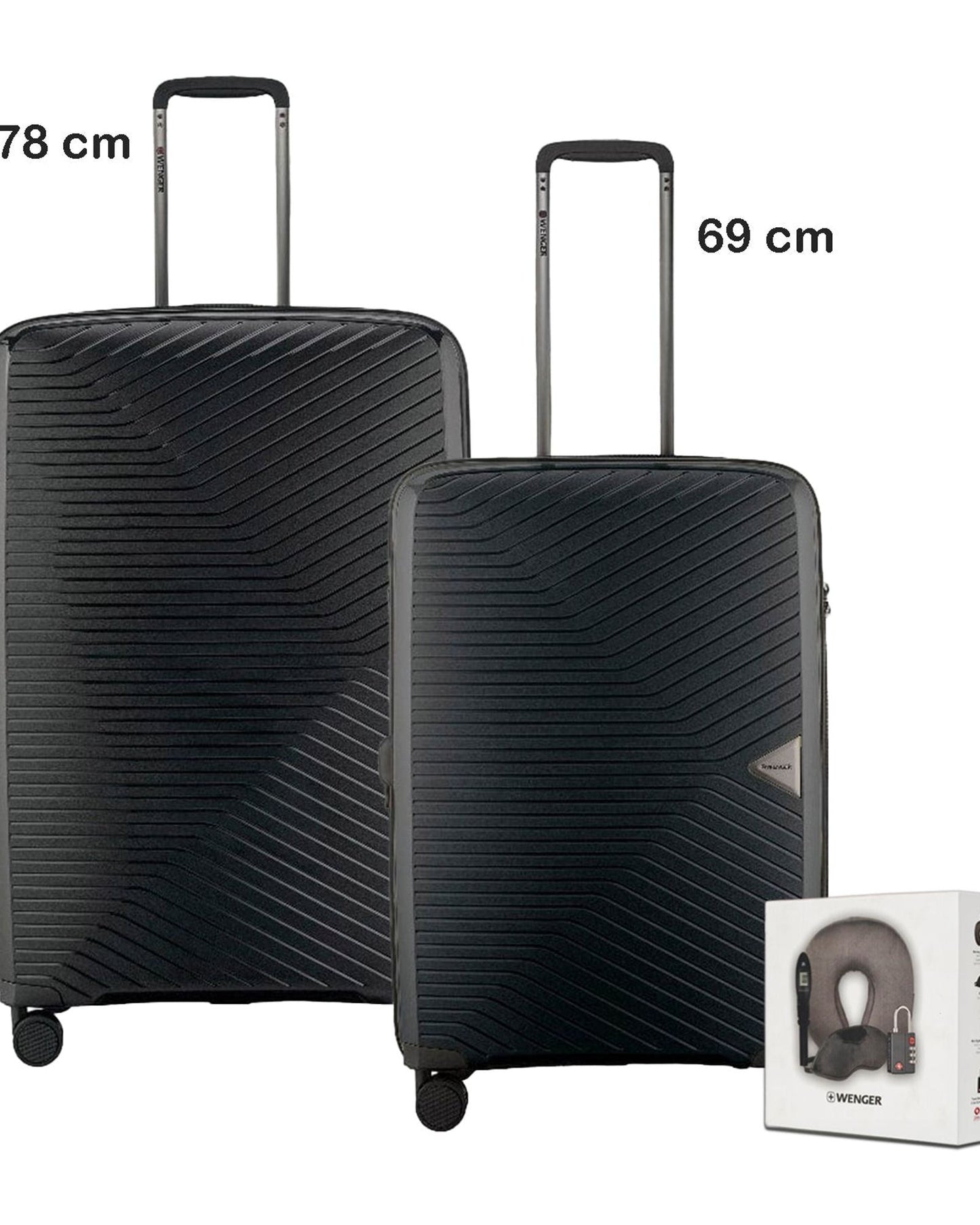 Wenger Ultra-Lite 67+76cm Hardside Expandable Luggage Trolley Set of 2 (Travel Combo Free)