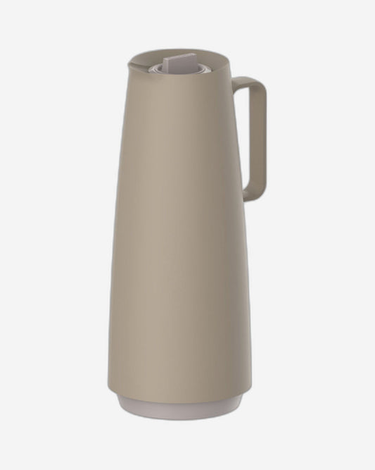 Tramontina Exata Beige Plastic Thermal Flask with Glass Liner, 1 L