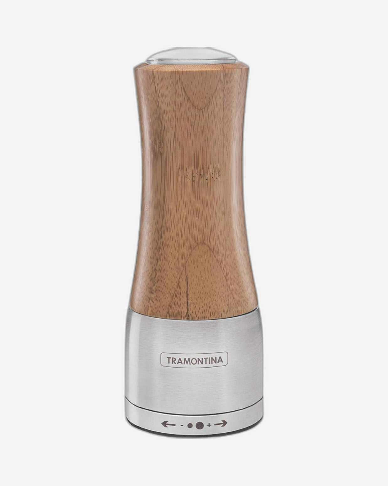 Tramontina Brazil  Realce Stainless Steel and Bamboo Salt and Pepper Mill with Ceramic Grinder