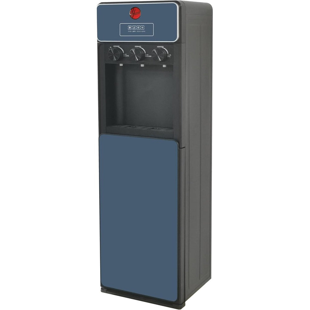 Hoover Bottom Loading Water Dispenser , 3 Water Spouts for Hot, Cold, ,Child Safety Lock ,Stretched Stainless Cold Tank, 1 Year Warranty ,Colorful Tempered Glass Navy Blue - HWD-SBL-02N