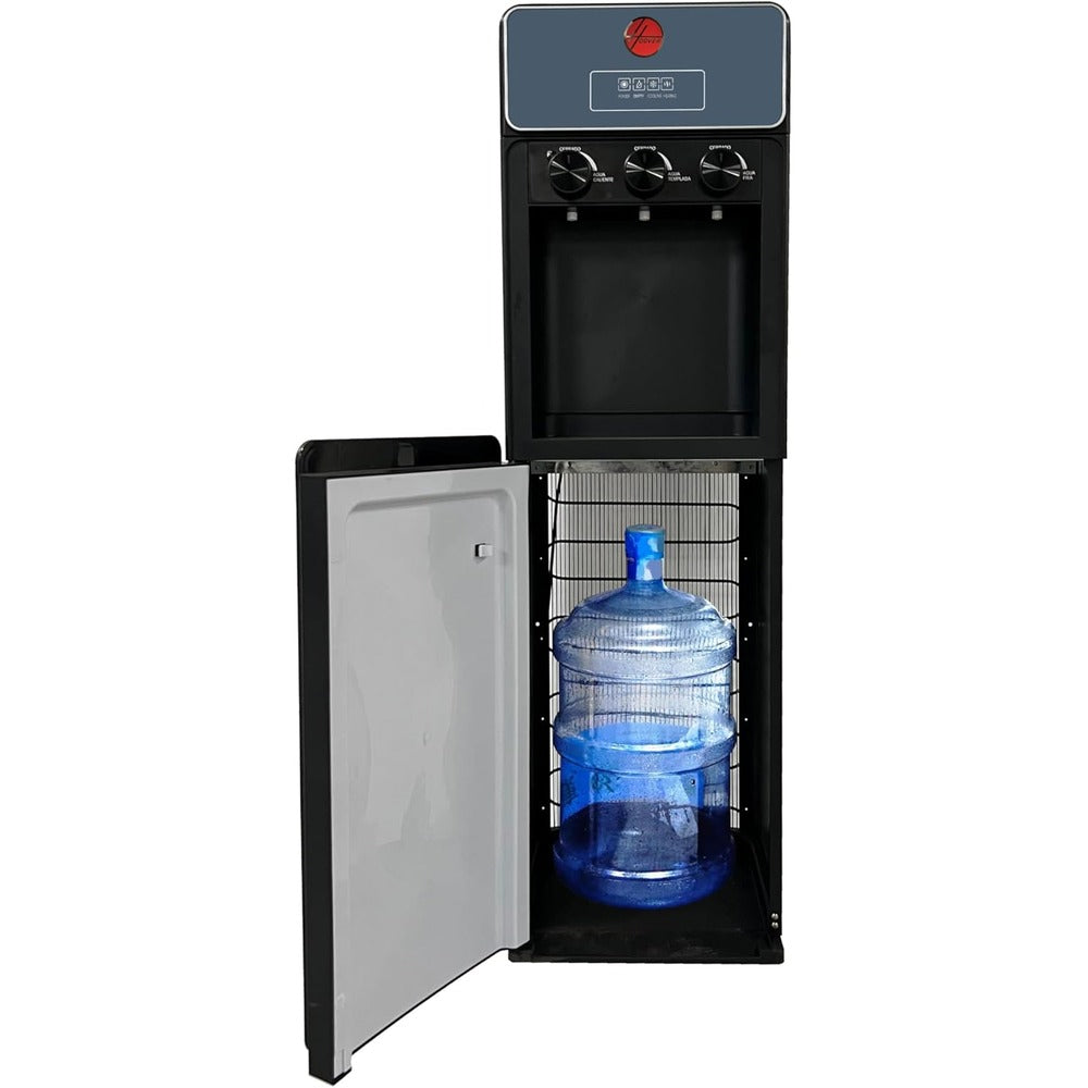 Hoover Bottom Loading Water Dispenser , 3 Water Spouts for Hot, Cold, ,Child Safety Lock ,Stretched Stainless Cold Tank, 1 Year Warranty ,Colorful Tempered Glass Navy Blue - HWD-SBL-02N