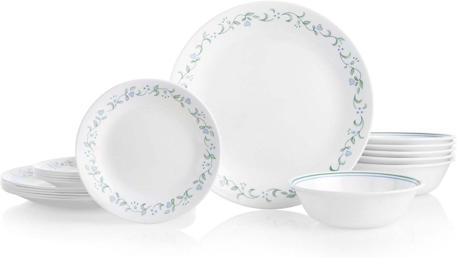 Corelle 18-Piece Chip Resistant Classic Collection Dinnerware Set, Country Cottage (1122070)