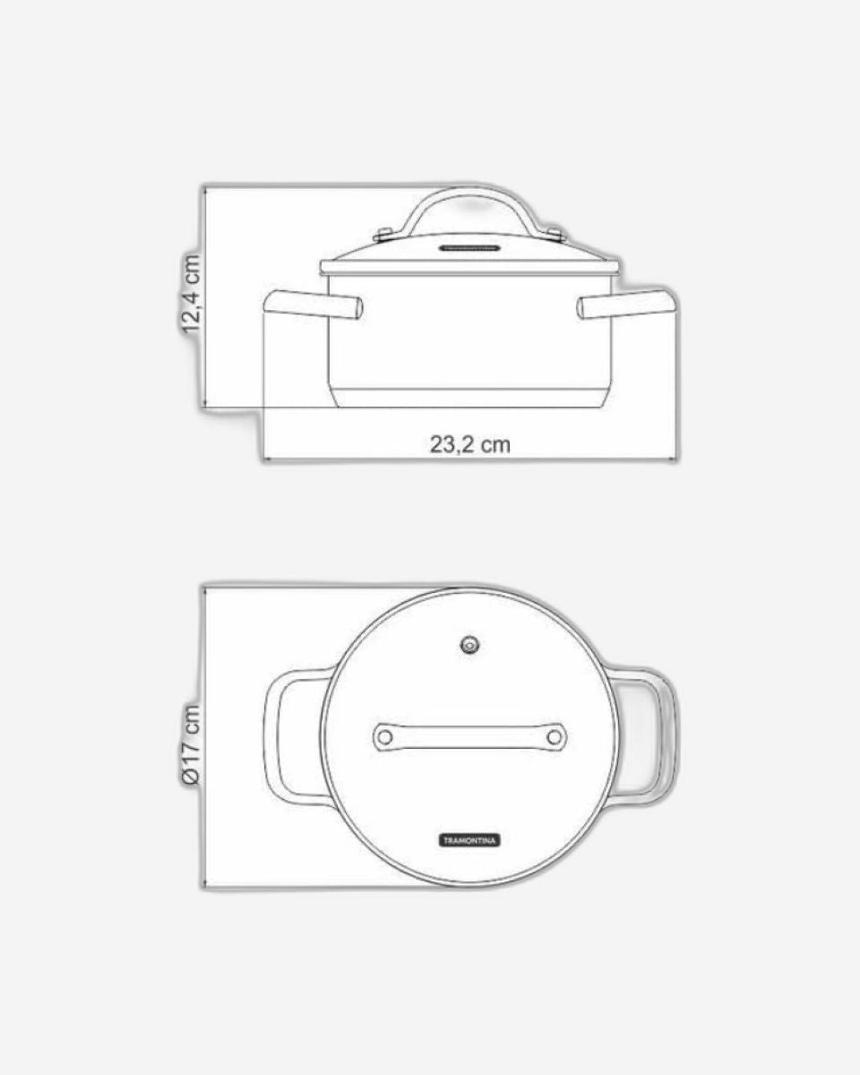 Tramontina Una Casserole 1.4L Shallow