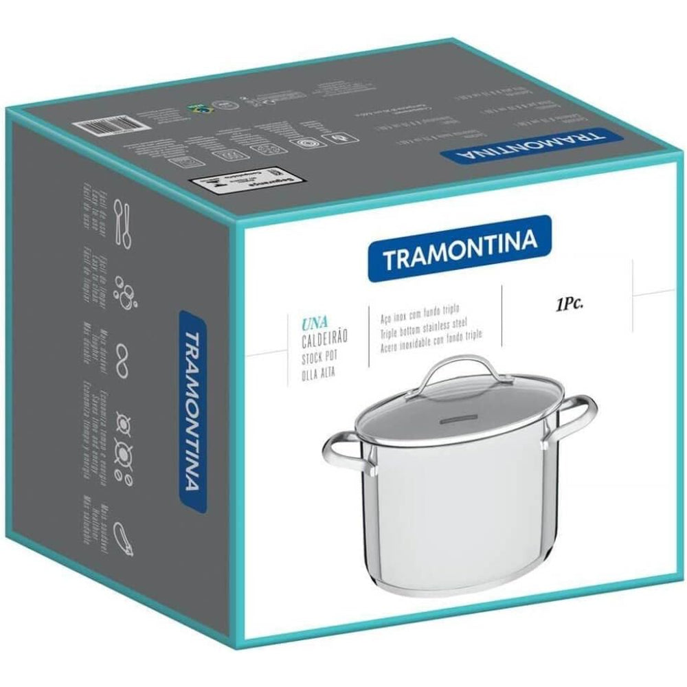 Tramontina Brazil  Una 20cm 4.6L Stainless Steel Stock Pot with Tri-ply Bottom
