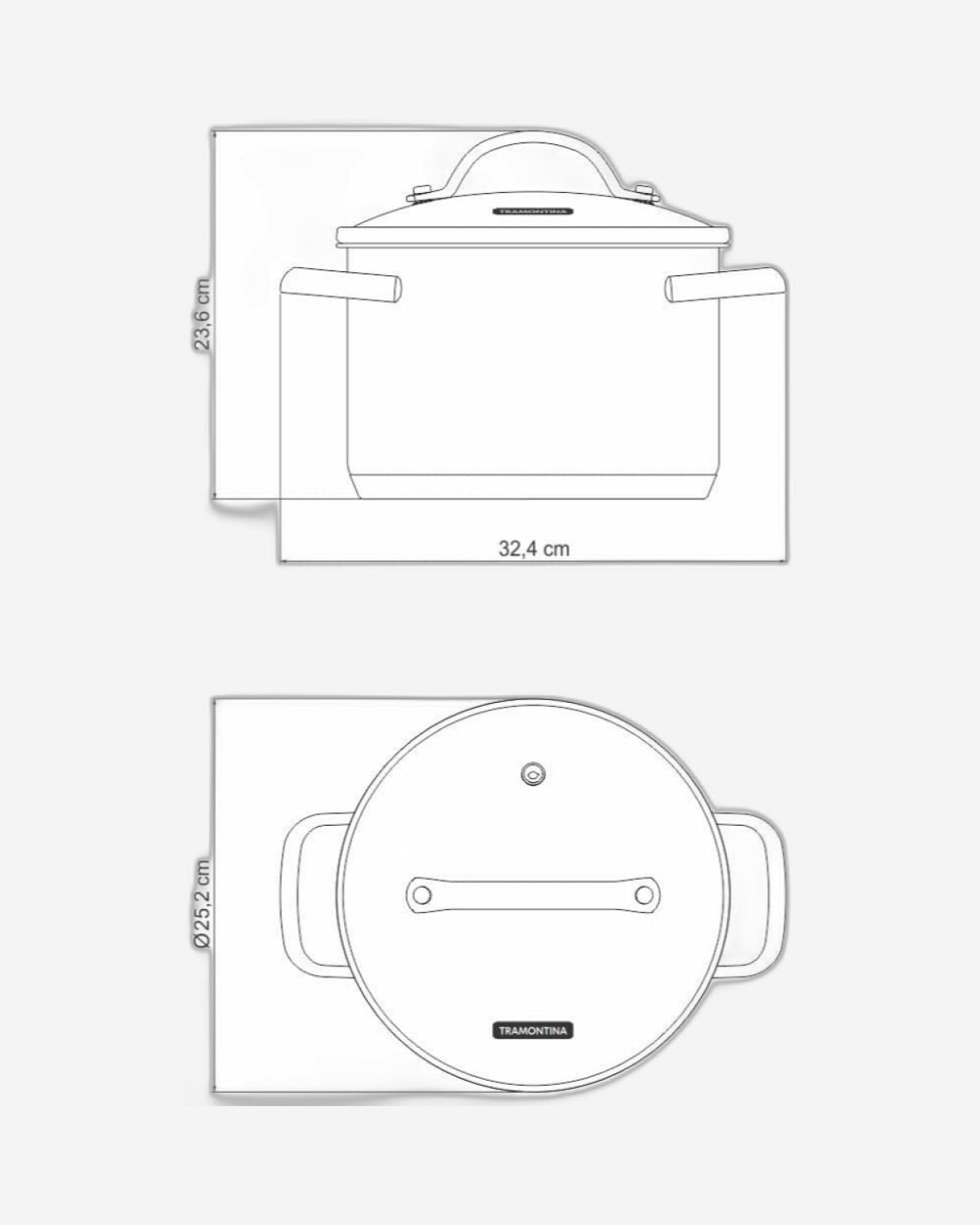 Tramontina Brazil  Una 24cm 7.7L Stainless Steel Stock Pot with Tri-ply Bottom