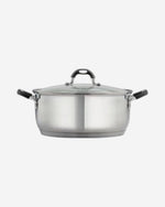 Tramontina Brazil  Solar Silicon 30cm 8.9L Stainless Steel Shallow Casserole with Tri-ply Bottom