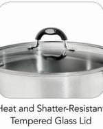 Tramontina Brazil  Solar Silicon 30cm 8.9L Stainless Steel Shallow Casserole with Tri-ply Bottom