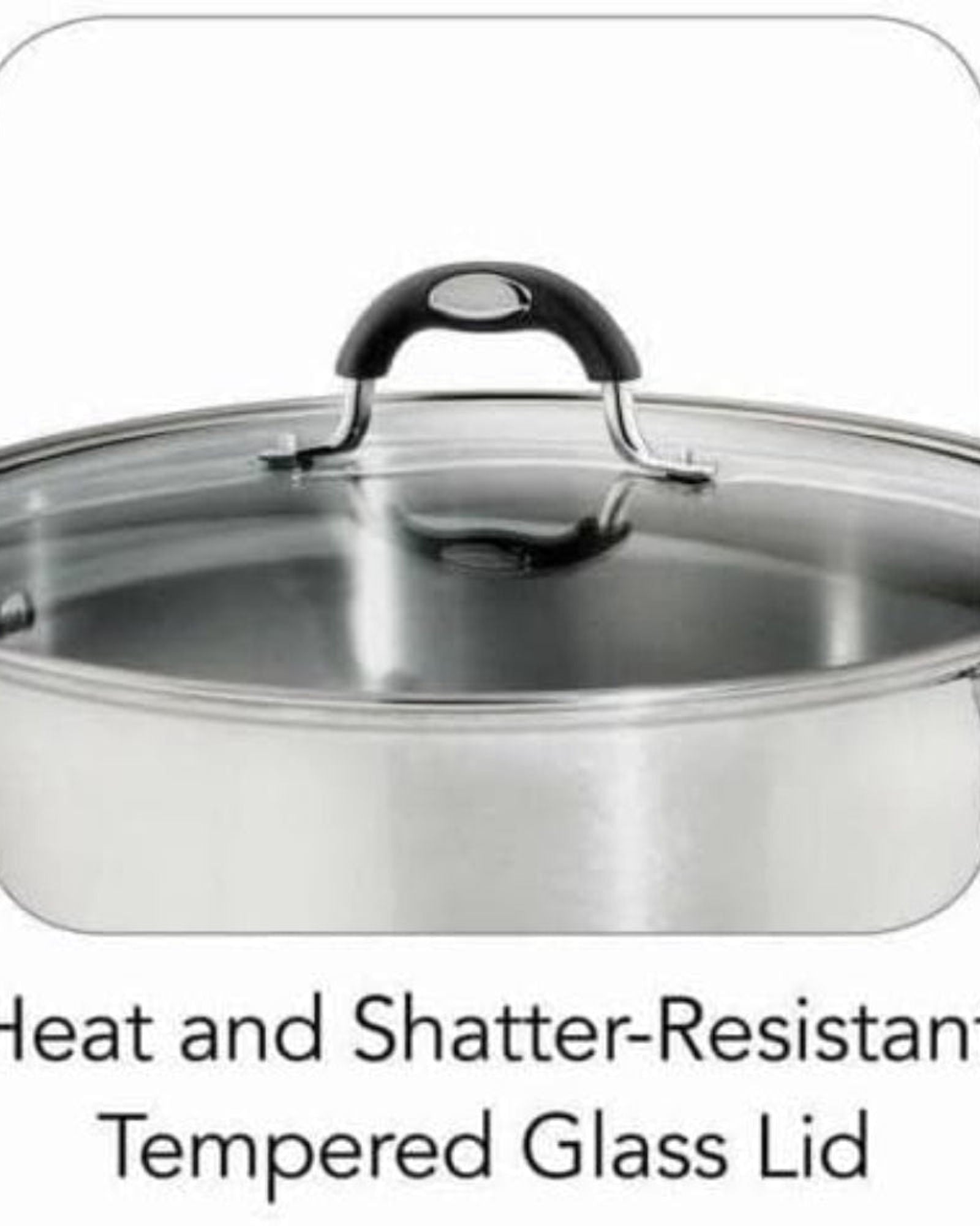 Tramontina Brazil  Solar Silicon 30cm 8.9L Stainless Steel Shallow Casserole with Tri-ply Bottom