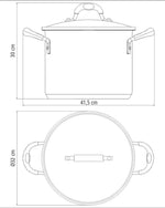Tramontina Brazil  Solar Silicon 30cm 15.4L Stainless Steel Stock Pot with Tri-ply Bottom