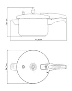 Tramontina Brazil  Allegra 22cm 6L Stainless Steel Pressure Cooker with Tri-ply Bottom