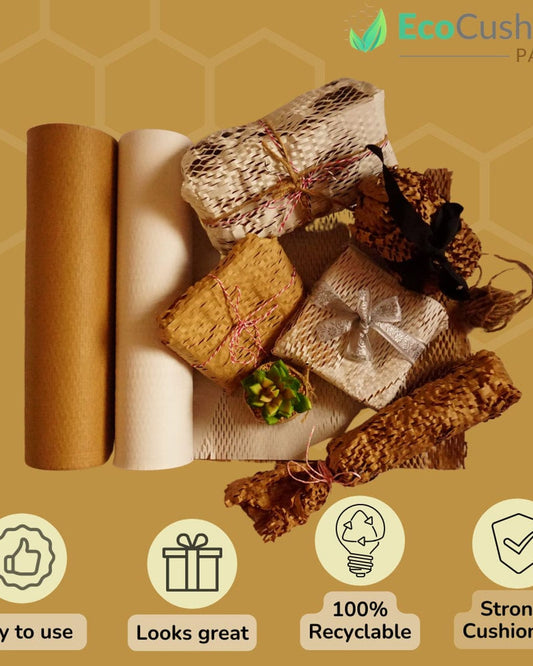 EcoCushion Wrap Paper Roll |100M x 15" Roll | Expandable upto 150M