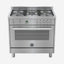 Bertazzoni Professional Series Gas Range Cooker with Electric Oven 90x60, Stainless Steel