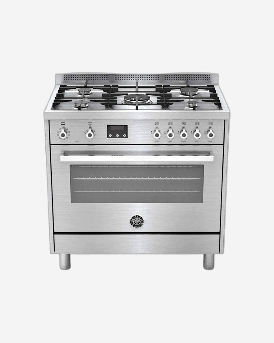 Bertazzoni Gas Range Cooker with Electric Oven & Dual Fan 90x60, Stainless Steel