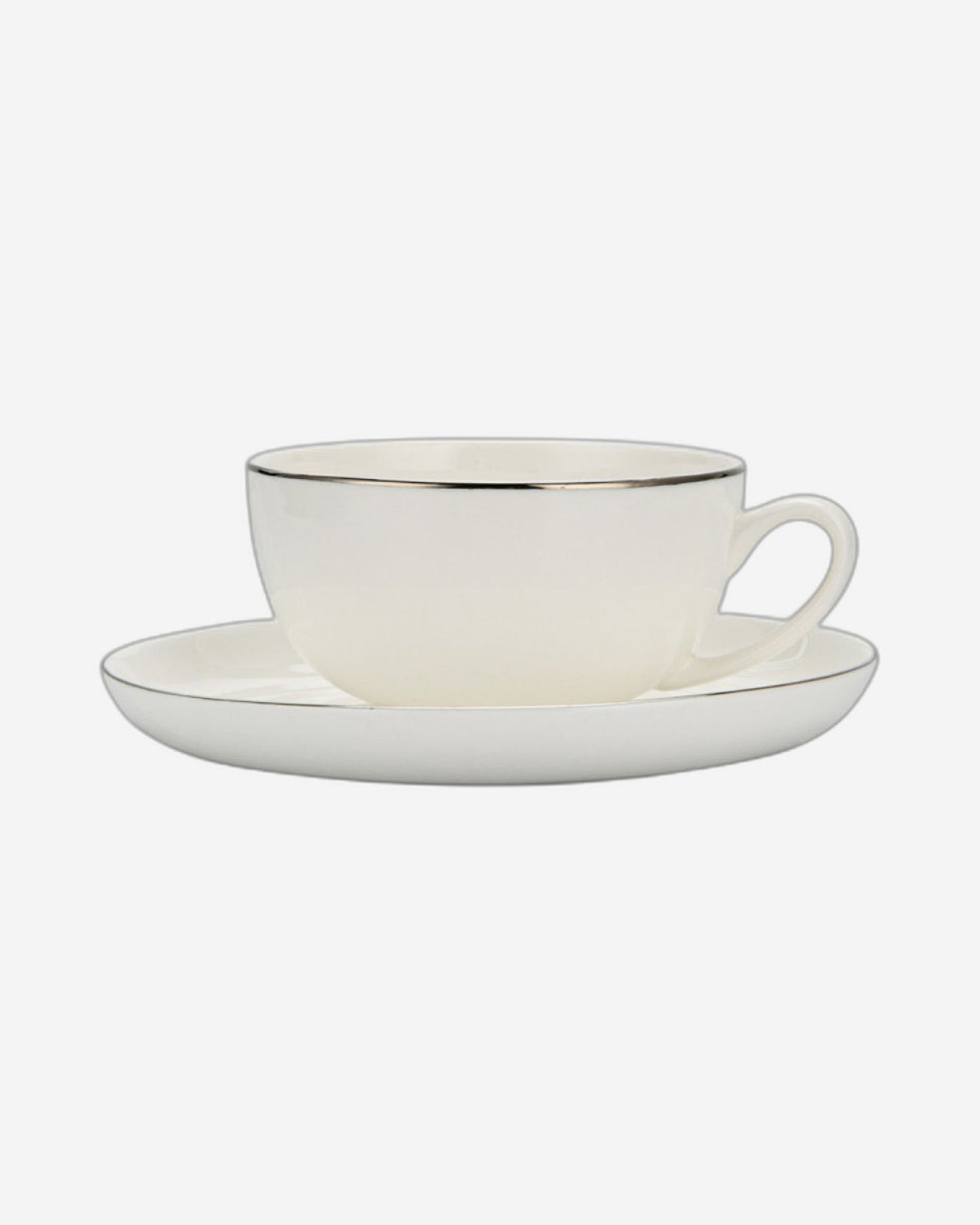 Fissman 2-Piece Cup And Saucer Set White/Black 200ml