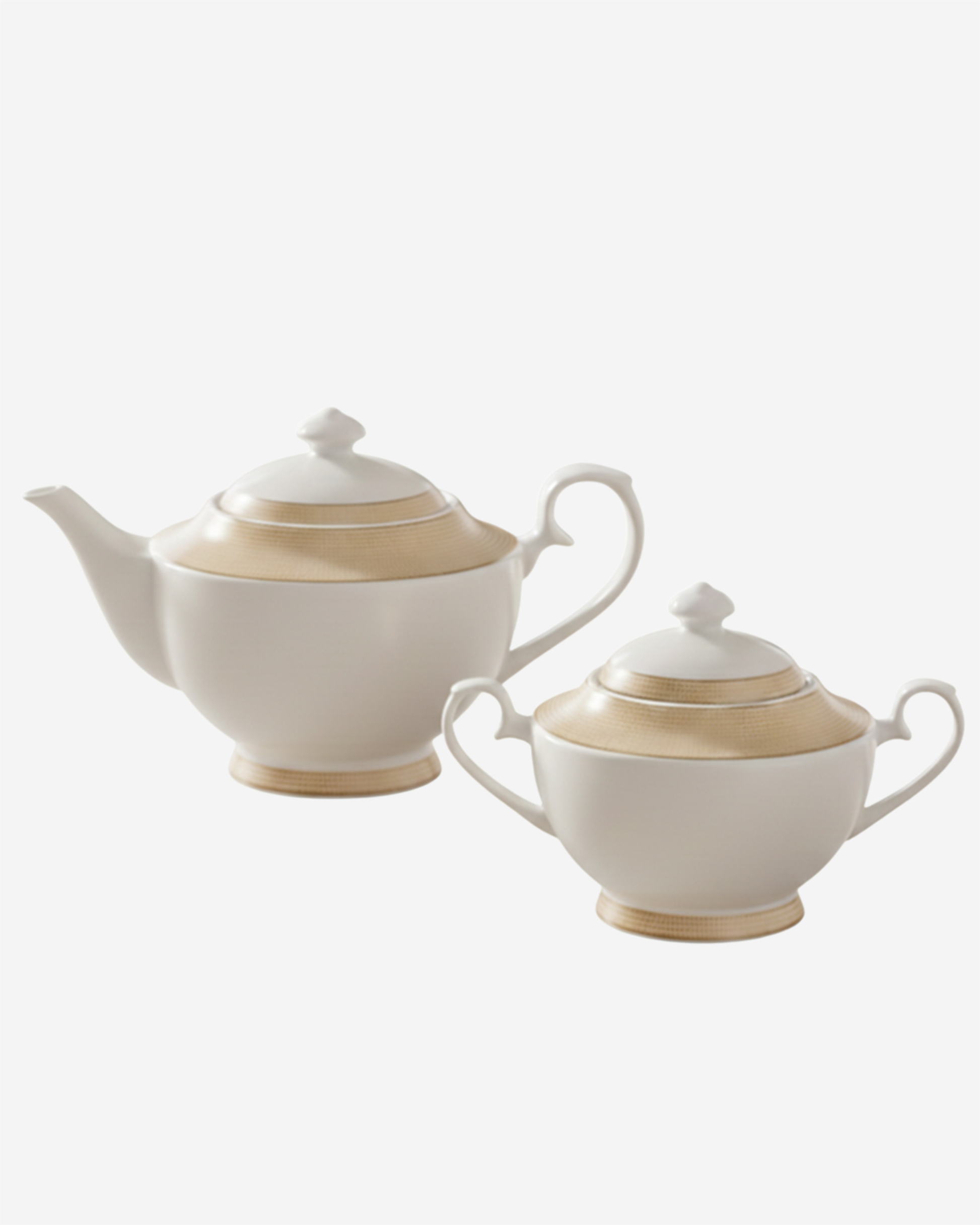 Fissman Teapot and Sugar Bowl Set, Porcelain Tea Set Versailles Series | 1350mL Teapot with 500mL Sugar Bowl 