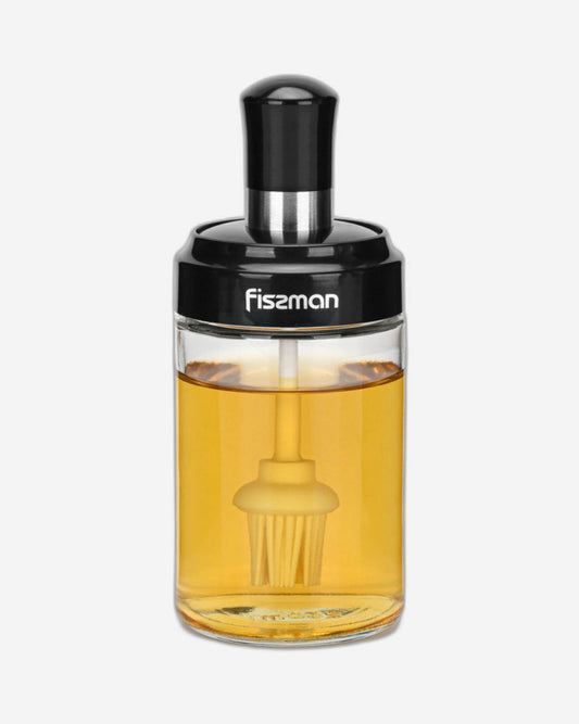 Fissman Oil Bottle With Brush Black/Clear 250ml