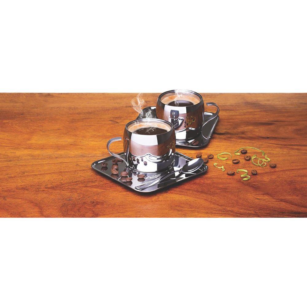 Tramontina Brazil  6-Pieces Shiny Stainless Steel Tea and Coffee Set