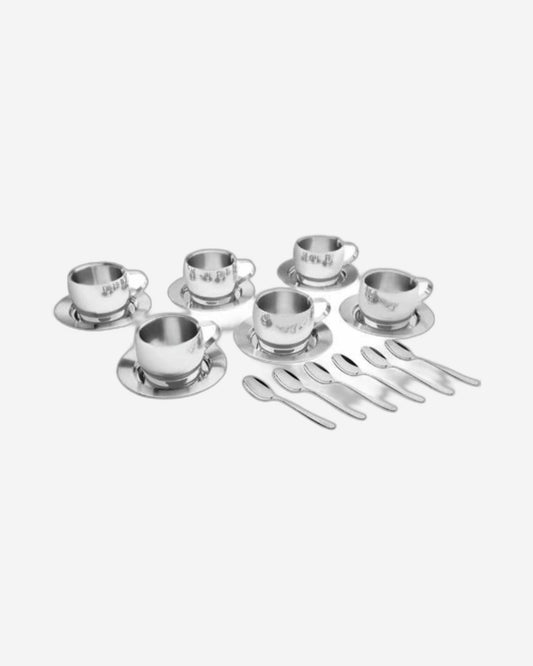 Tramontina Brazil  18-Pieces Glossy Stainless Steel Tea and Cappuccino Set