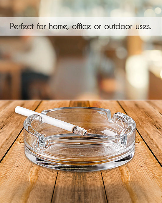 Cuisine Art Soda Lime Glass Round Ashtray 4 Inch