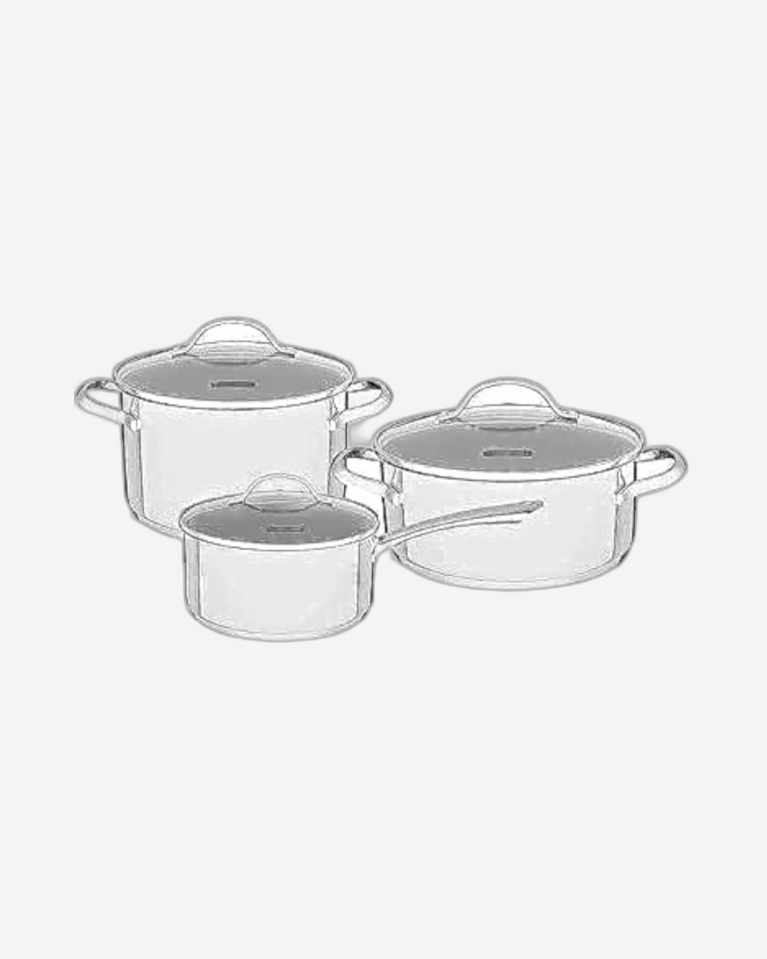 Tramontina Brazil  Una 6 Pieces Stainless Steel Cookware Set with Tri-ply Bottom
