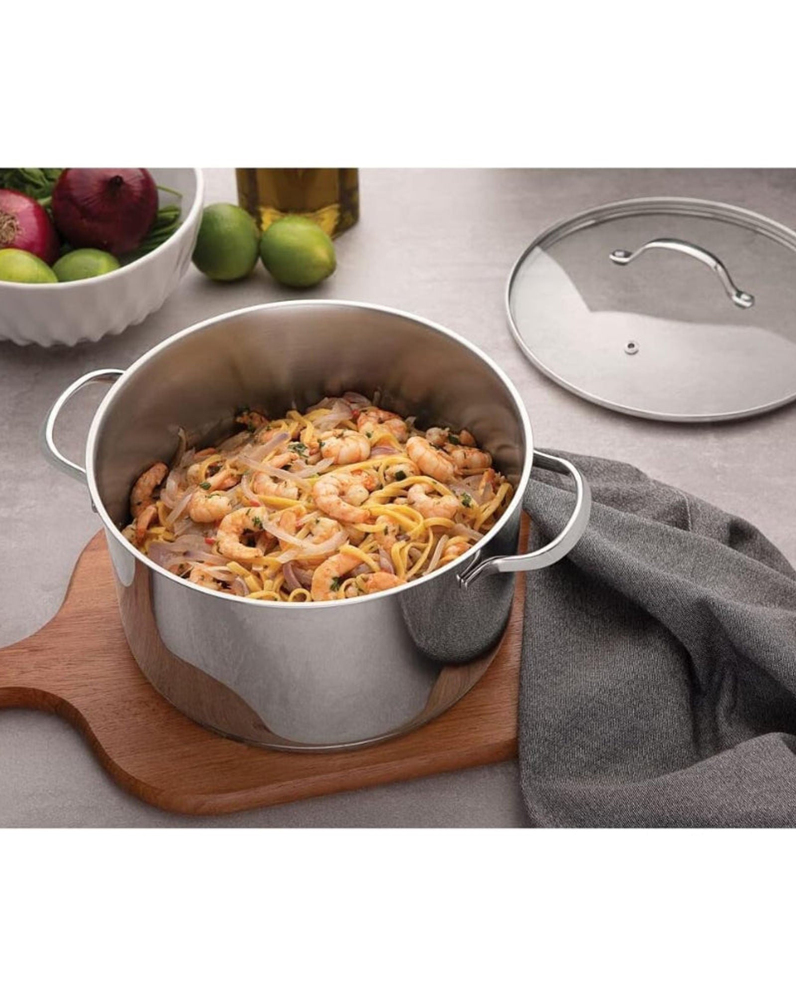 Tramontina Brazil  Una 7 Pieces Stainless Steel Cookware Set with Tri-ply Bottom