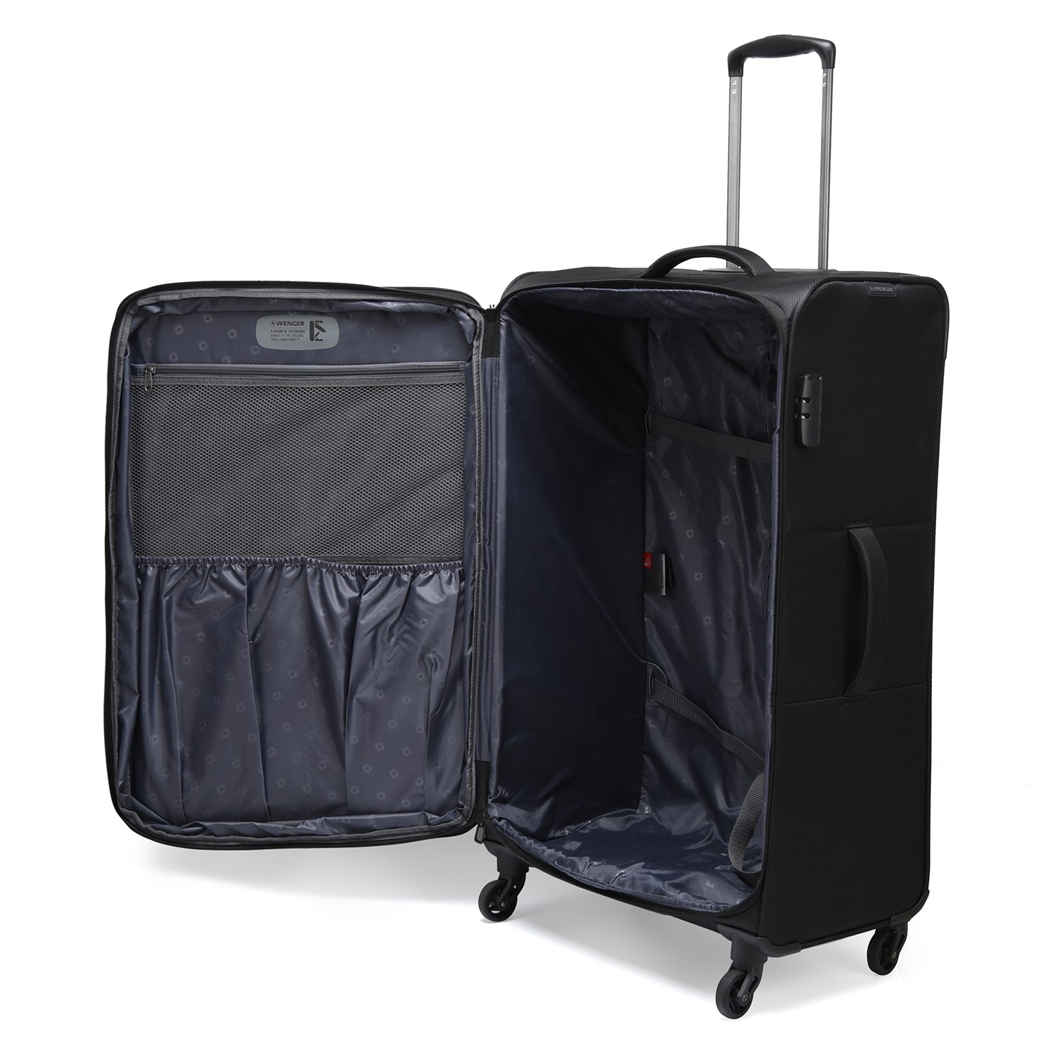 Wenger Eazy 54+68+80cm Softcase Expandable Luggage Trolley Set Of 3 - Black