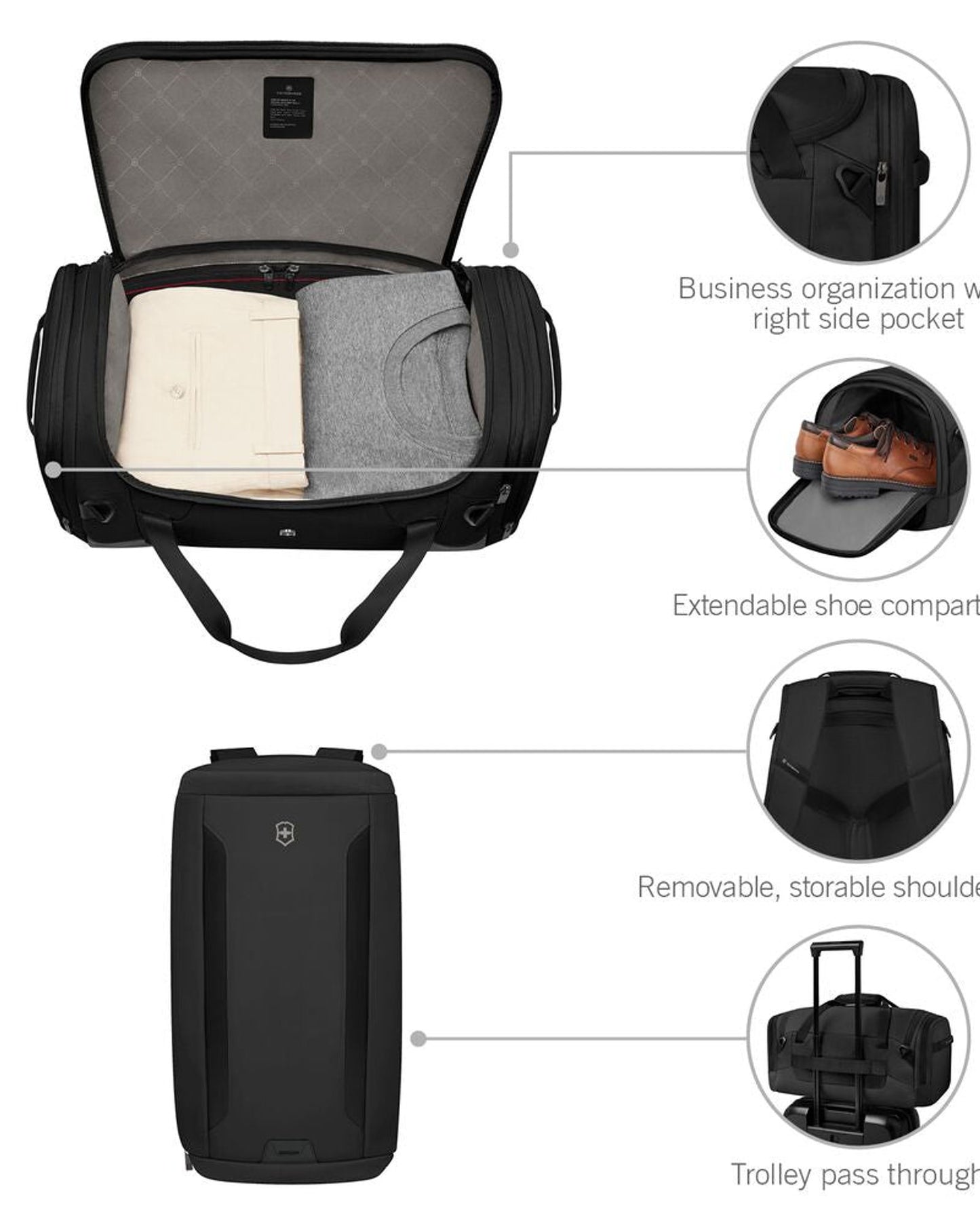 Victorinox Altmont Modern  2-Way Duffle/Backpack Bag  Black