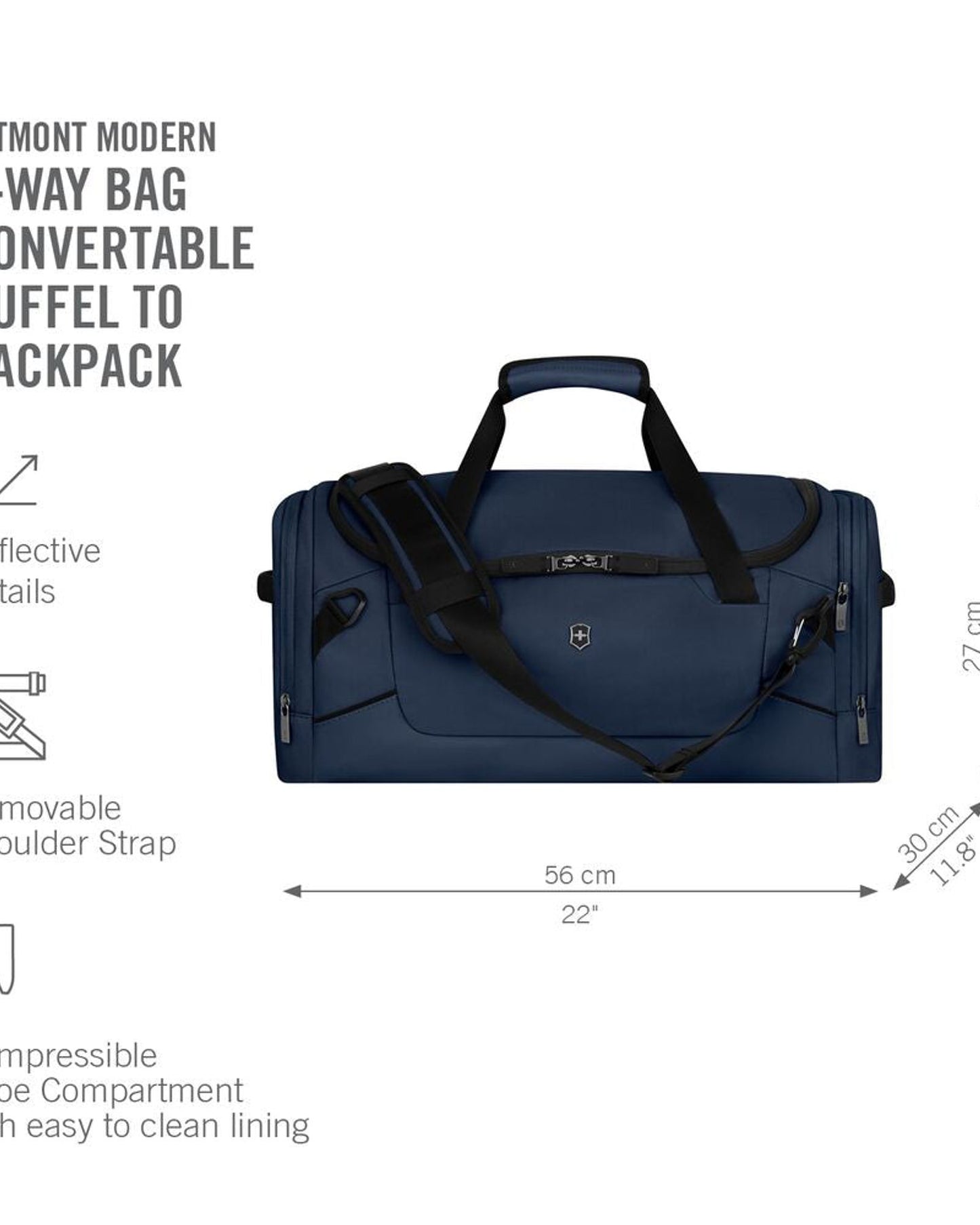 Victorinox Altmont Modern  2-Way Duffle/Backpack Bag  Black