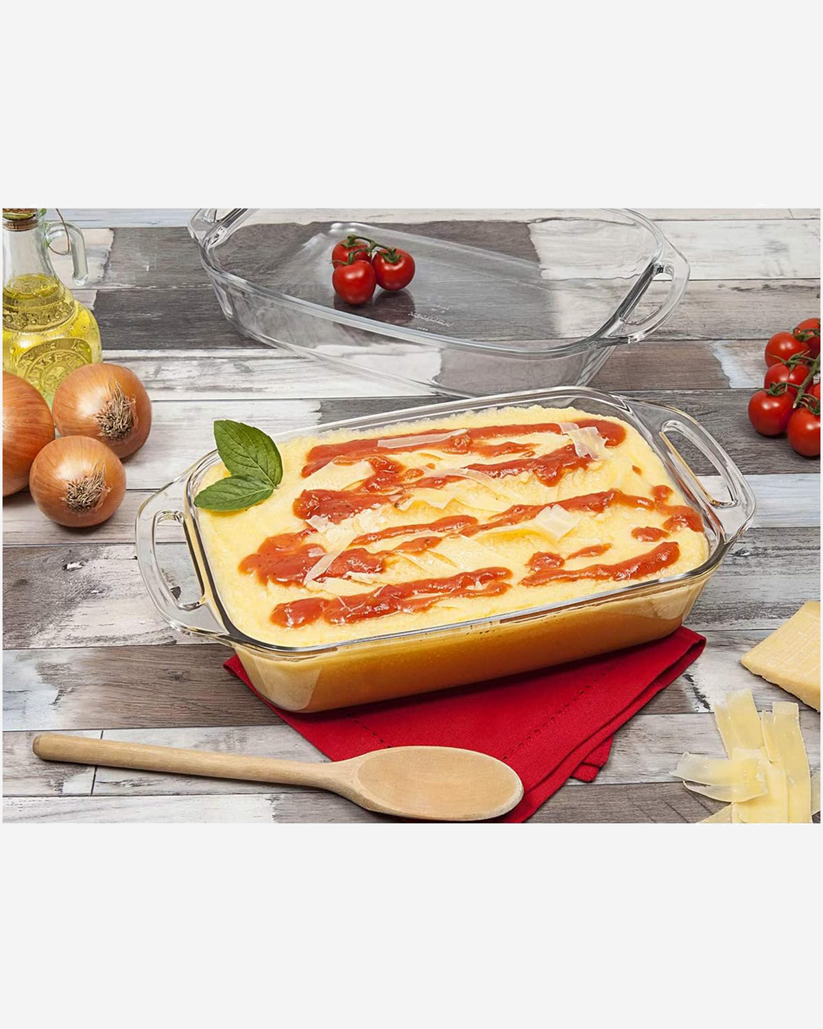 Marinex Large Rectangular Glass Roaster with Handles, Heat-Resistant, Oven-Safe, 3.5L