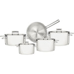 Tramontina Brazil  Brava 9 Pieces Stainless Steel Cookware Set with Flat Lid and Tri-ply Base
