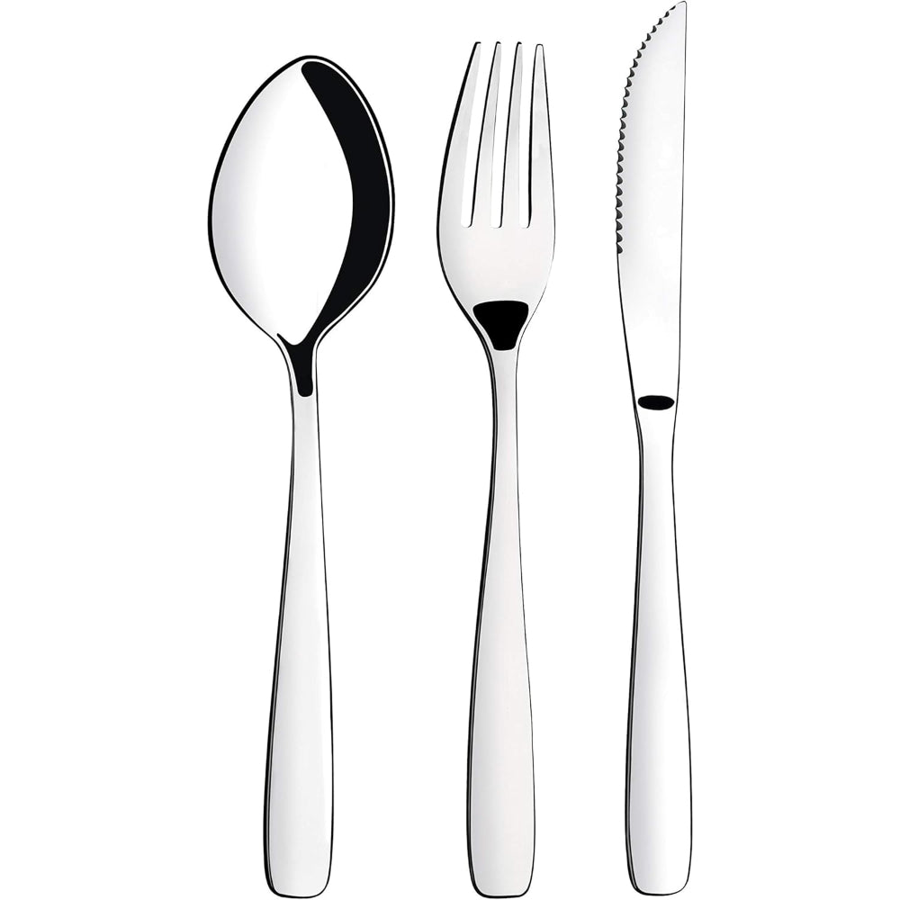Tramontina Brazil  Amazona 24 Pieces Stainless Steel Flatware Set with Steak Knife and High Gloss Finish