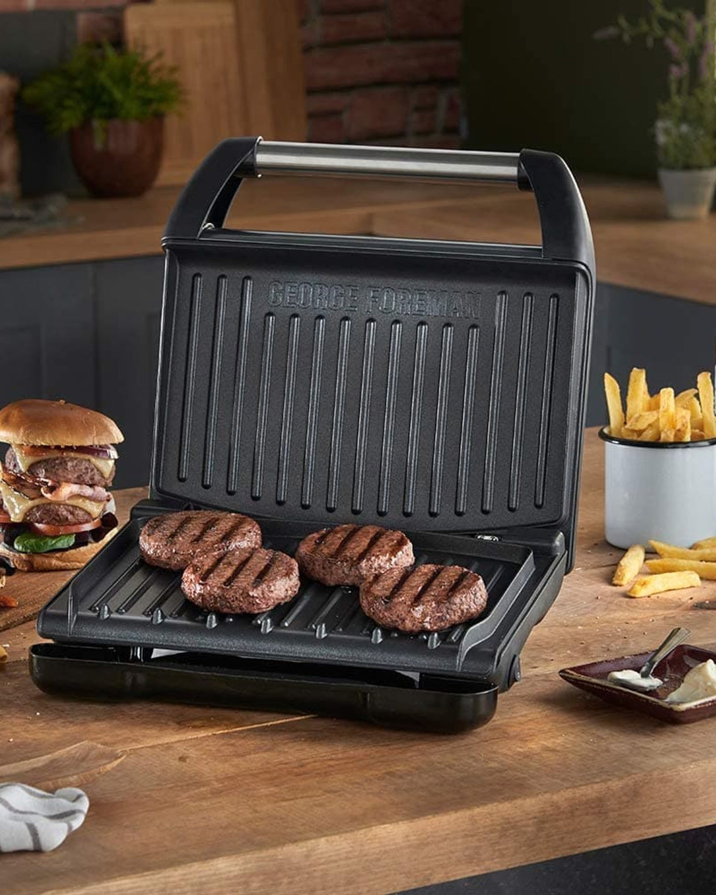 George Foreman Medium Steel Grill Family
