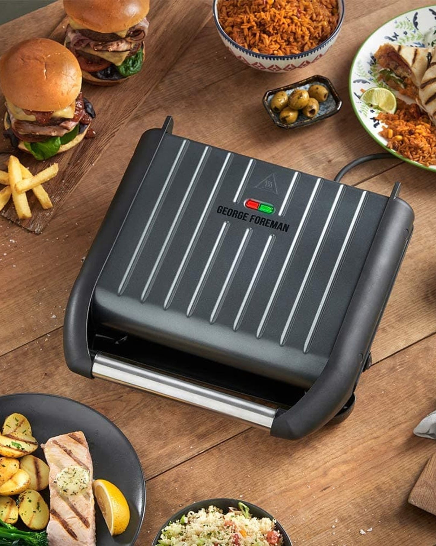 George Foreman Medium Steel Grill Family