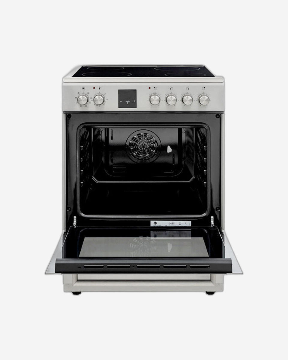 Hoover Free Standing 60x60 Cm Ceramic/Electric Cooker, 65L Electric Oven, Double-Glazed Door, With Child Lock, Made In Turkey 1 Year Manufacturer, Inox Finish- HVC-V64E-SP