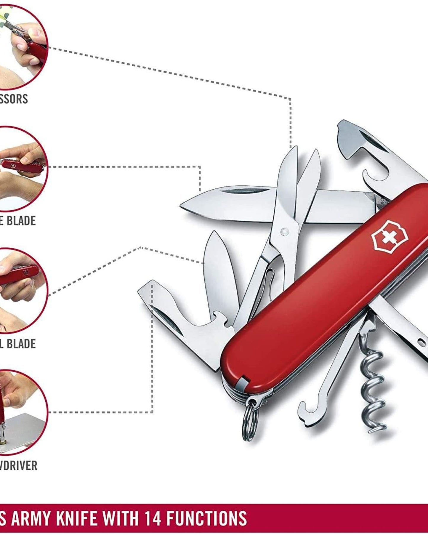 Victorinox Swiss Army Climber 91mm Red With 14 Functions - 1.3703/B1