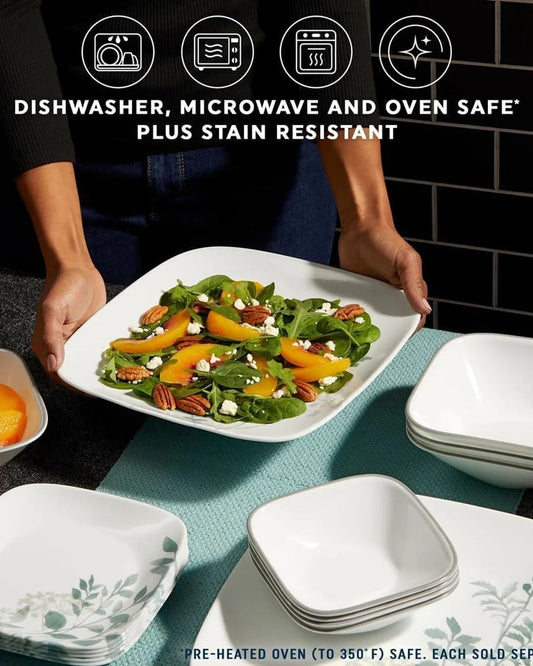 Corelle Dinnerware Set 16Pc Square Amalie