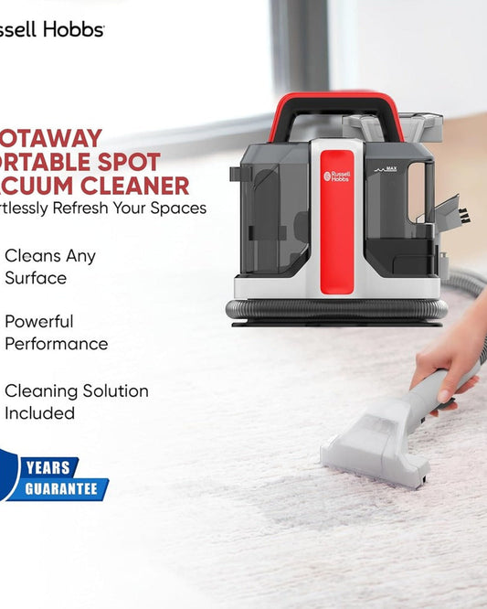 Russell Hobbs SpotAway W05 Spot Vacuum Cleaner With Self Cleaning Nozzle, Wet and Dry Stain Removal, 800ml Dirt Water & 1080ml Clean Water Tank Capacity with Soft Brush Upholstery Tool