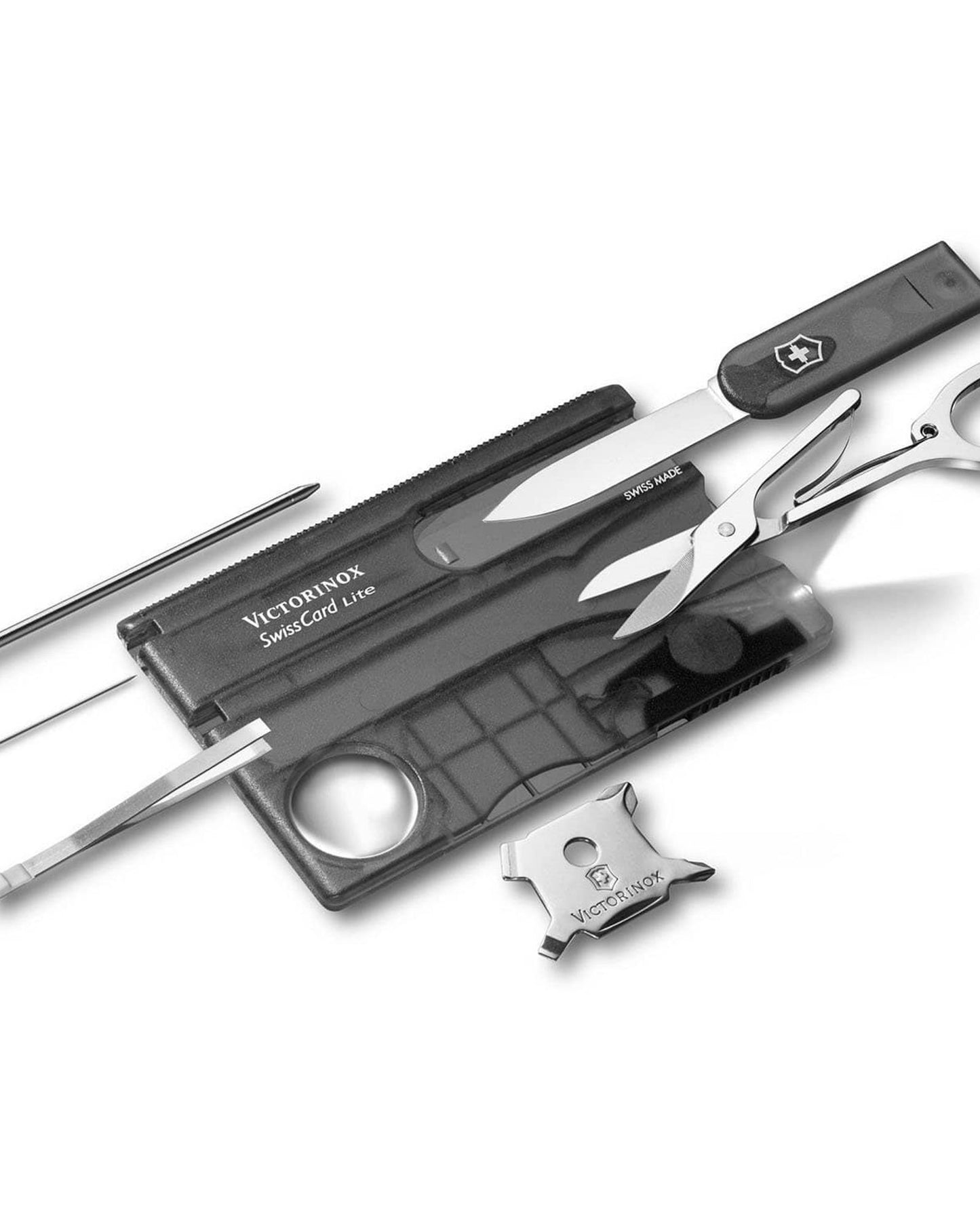 Victorinox Swiss Army Knife Swisscard Lite Black Translucent With 9 Functions - 0.7333.T3