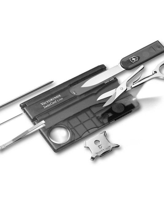 Victorinox Swiss Army Knife Swisscard Lite Black Translucent With 9 Functions - 0.7333.T3