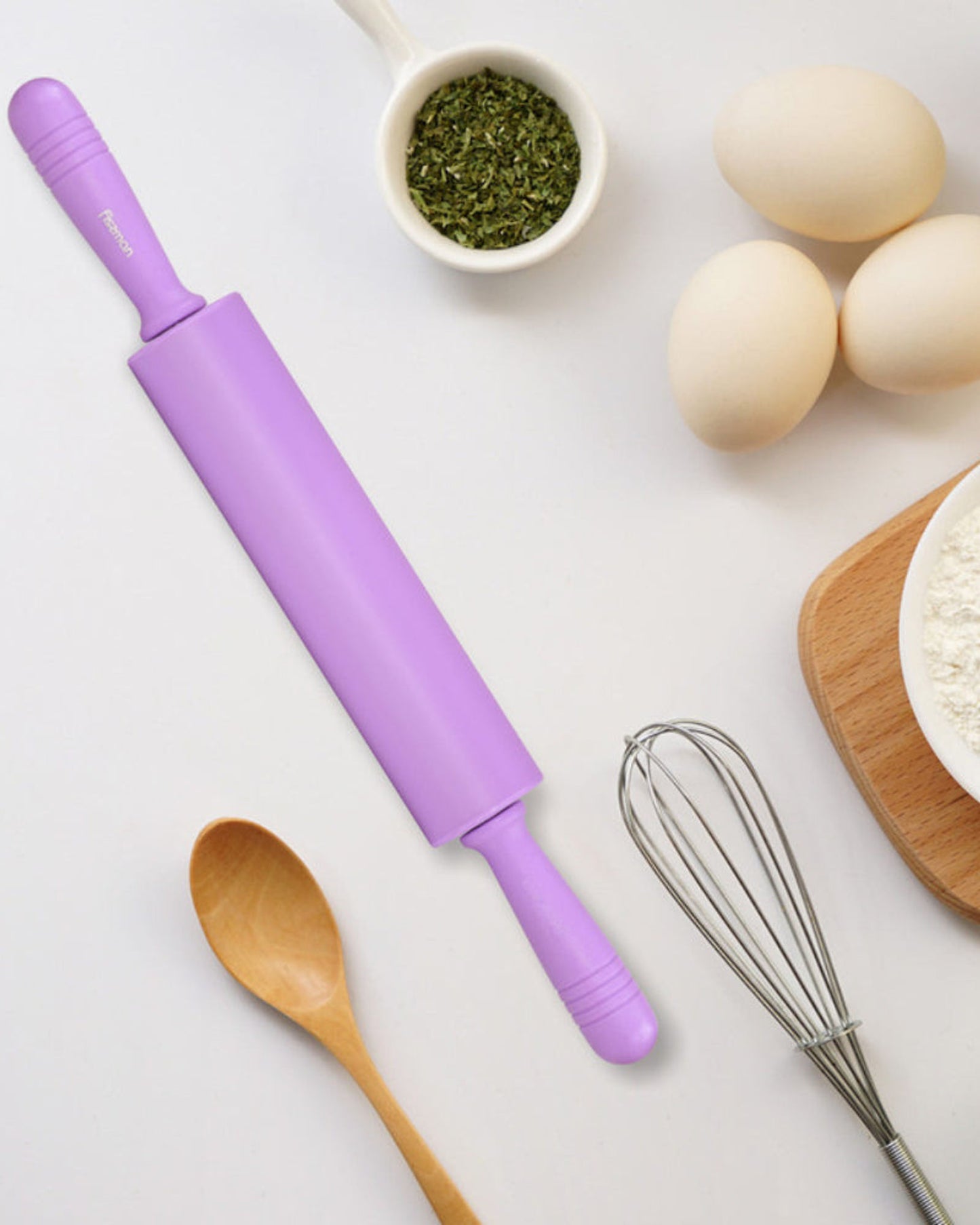 Fissman Rolling Pin Silicone Lightweight Purple 47cm