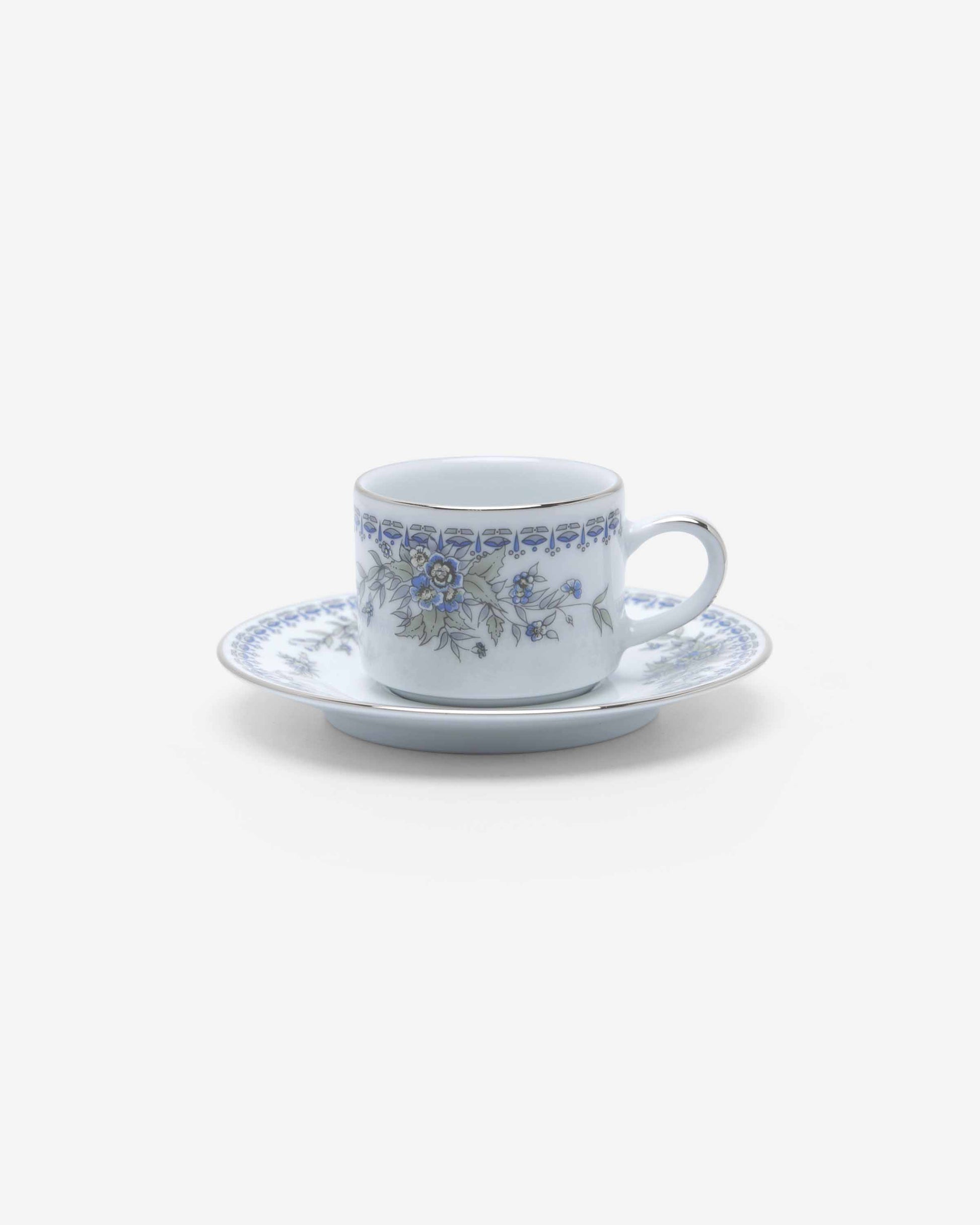Treasure Blue Coffee Cup and Saucer Set of 6pcs. 