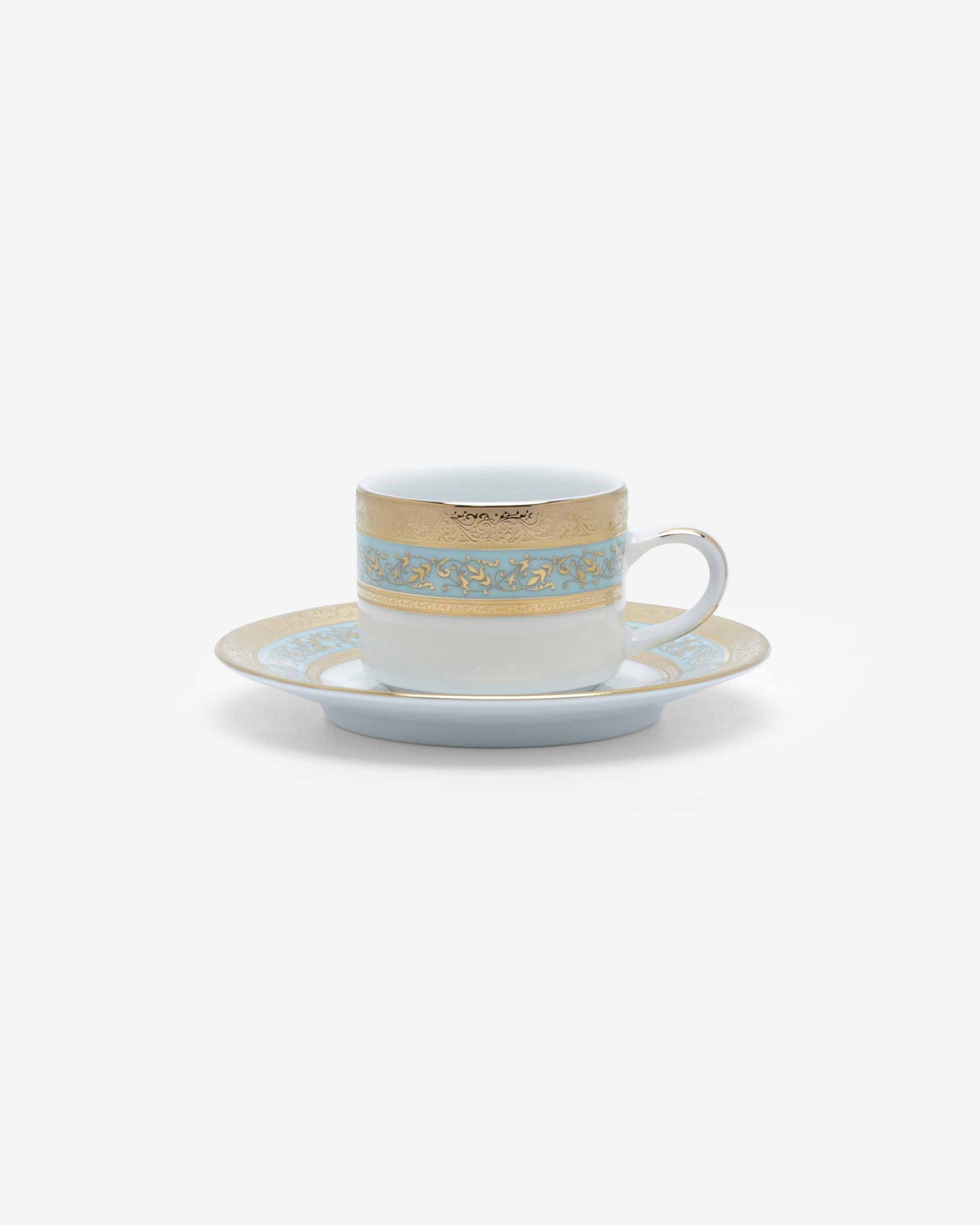 Evarmin16 Gold Coffee Coffee Cup and Saucer Set of  6pcs.