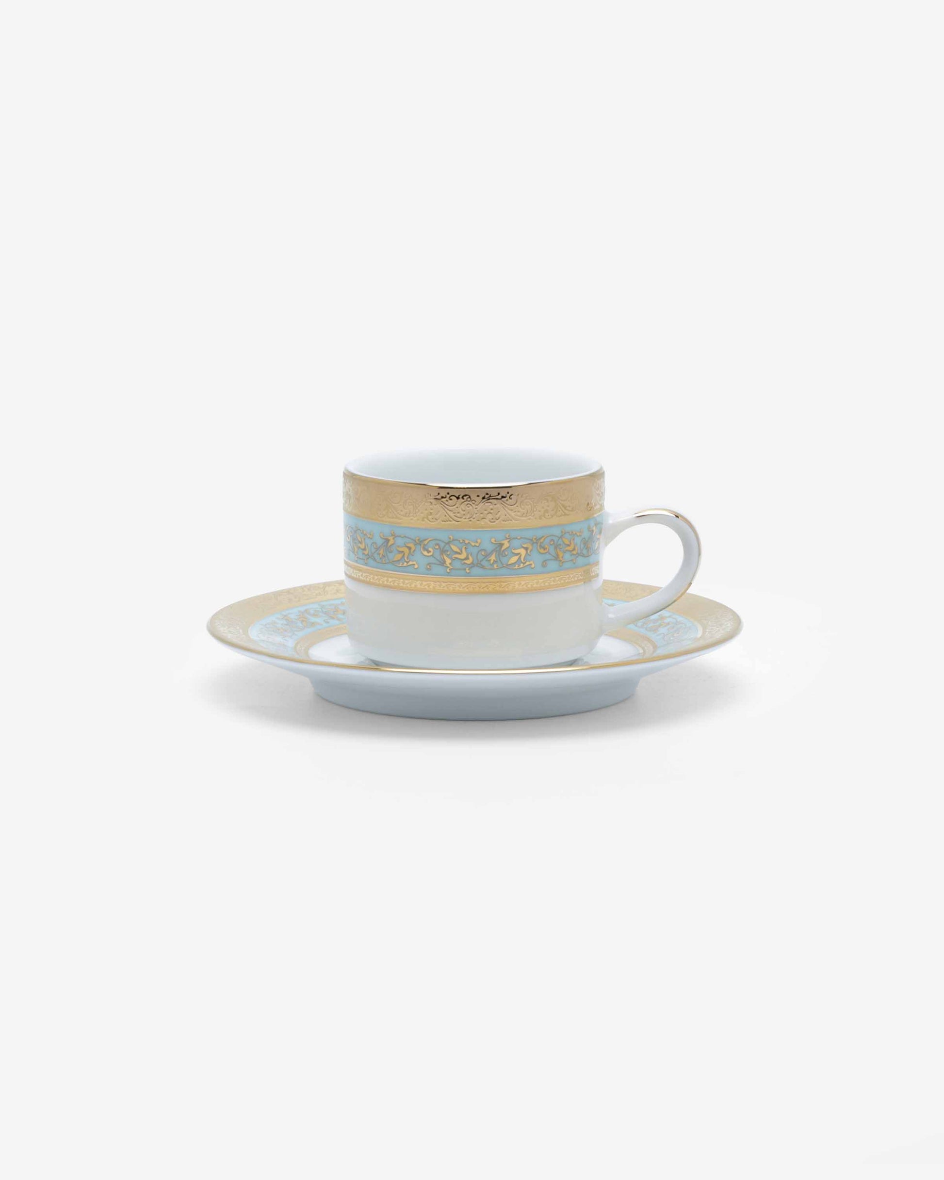 Evarmin16 Gold Coffee Coffee Cup and Saucer Set of  6pcs.
