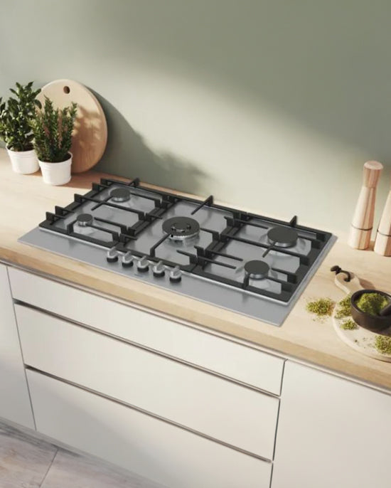Bosch Gas Hob 5 Burners Wok Cast Iron Steel