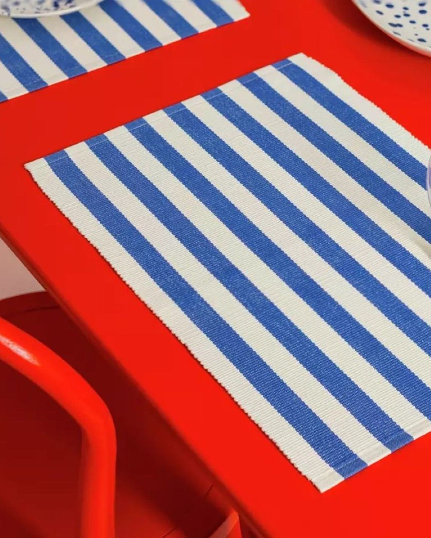 Kitchen Craft Woven Placemat Blue Stripe 30x45cm
